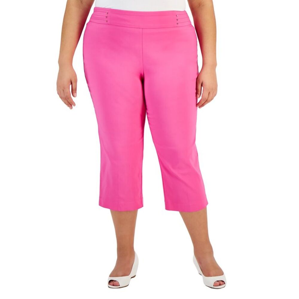 JM Collection Plus Size Tummy Control Pull-On Capri Pants